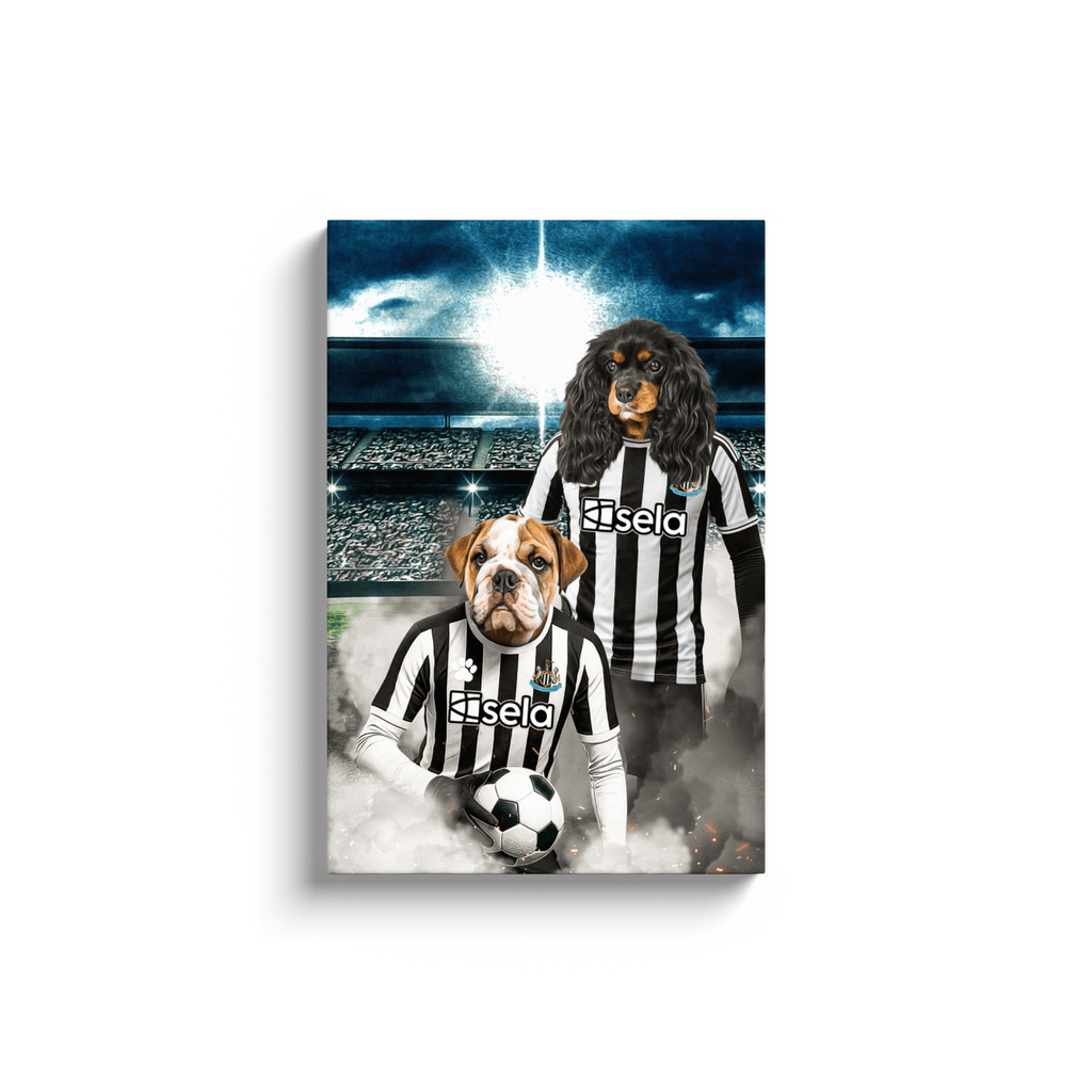 'Newcastle United Doggos Football' Personalized 2 Pet Portrait