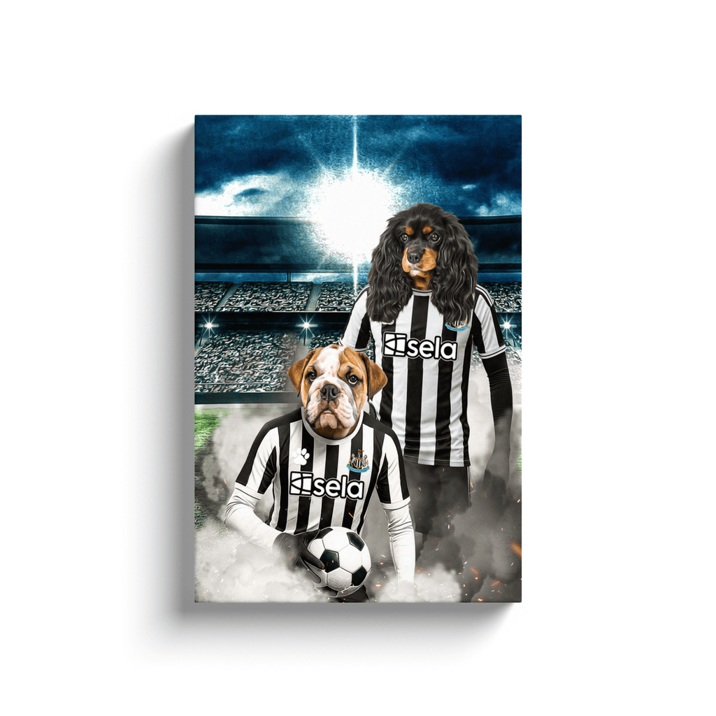 'Newcastle United Doggos Football' Personalized 2 Pet Portrait