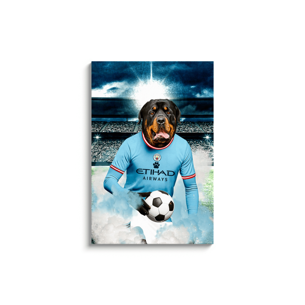 'Manchester City Doggos Football' Personalized Pet Portrait